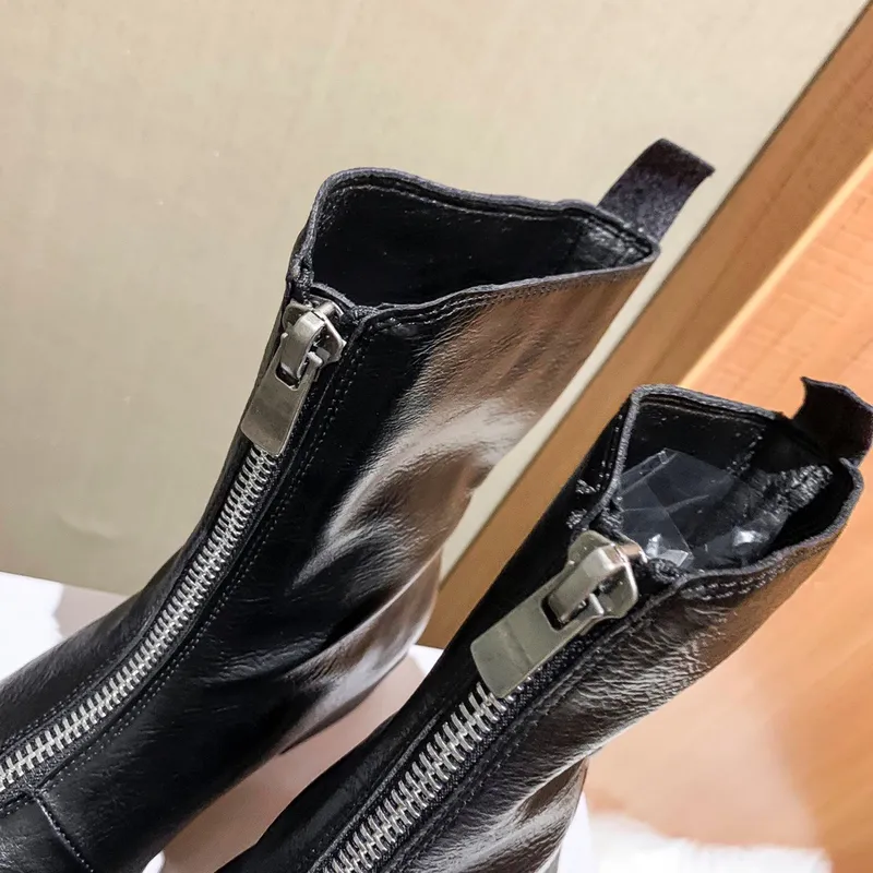 2023 nuevos botines de cuero de la serie p2 con cremallera frontal del Emperador fantasma de piel de oveja, botas Martin, botas 
