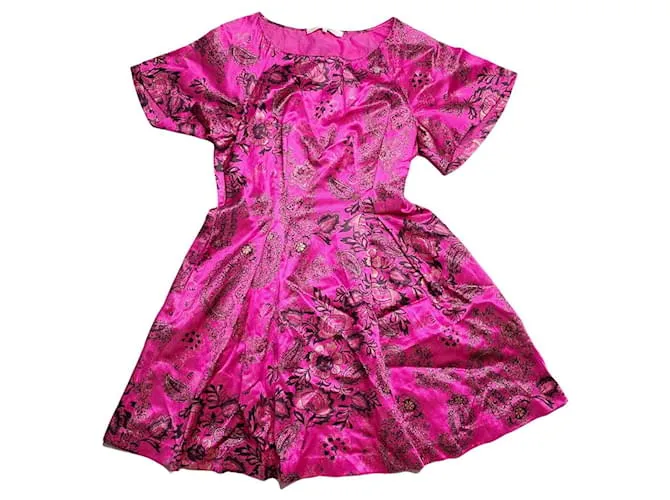 3.1 Phillip Lim 3.1 Vestido entallado y con vuelo de brocado rosa cereza vintage de Phillip Lim Reino Unido 12 US 8 UE 40 