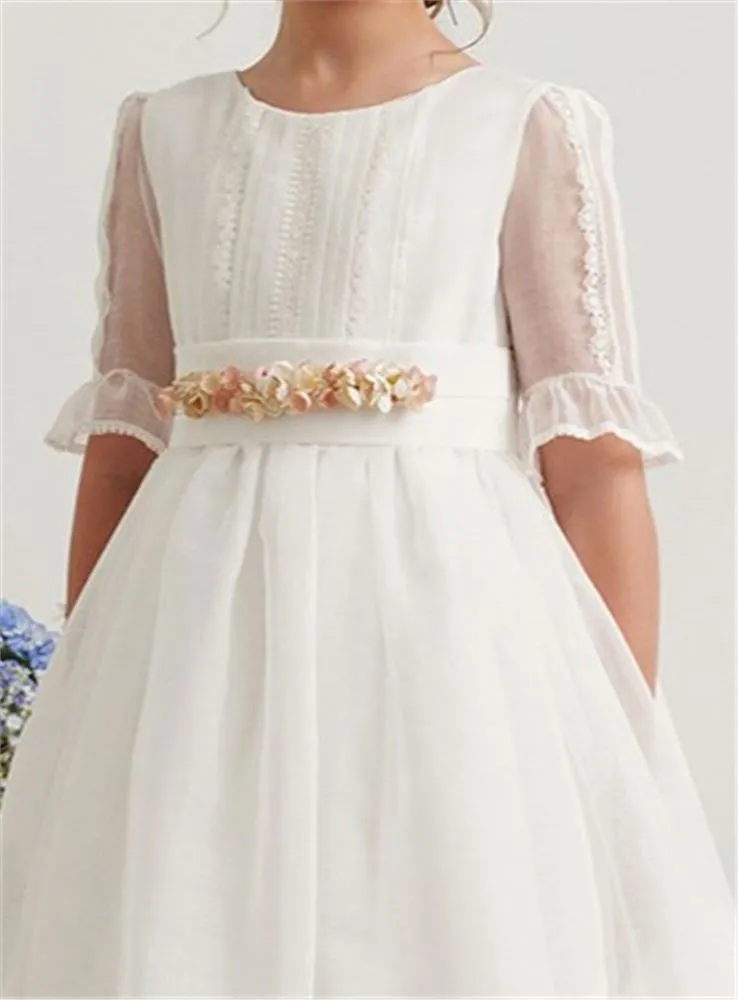 587001MDVESTIDO M CODO ORGANZA Y LINO