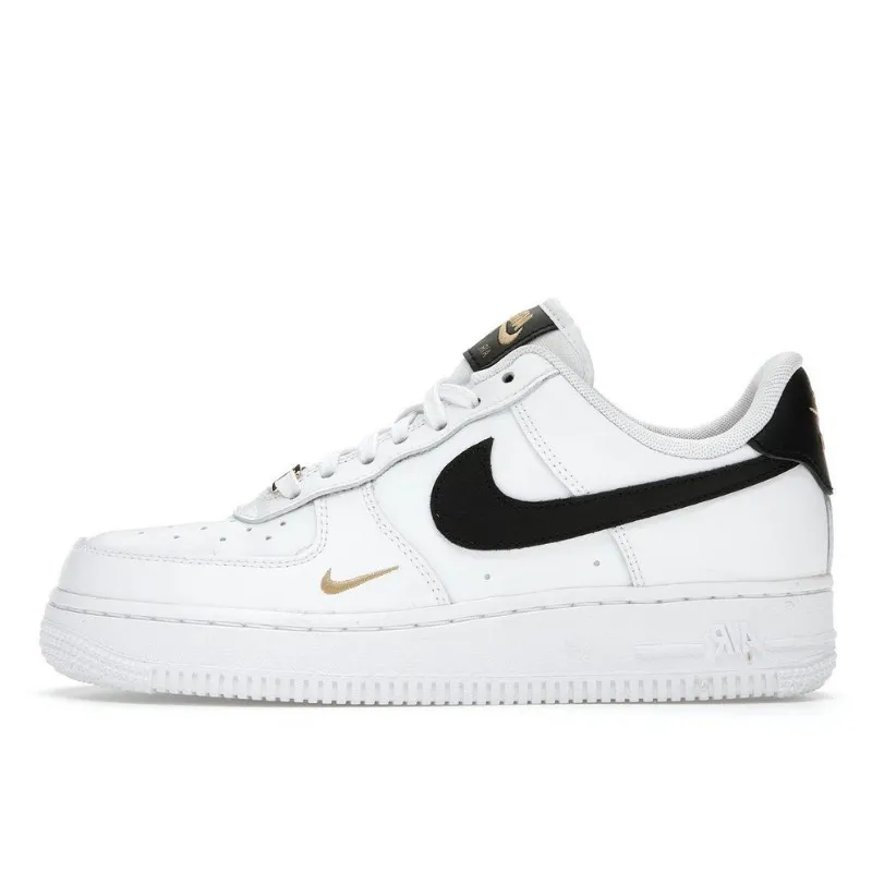 Air Force 1 Low '07 Essential White Black Gold Mini Swoosh