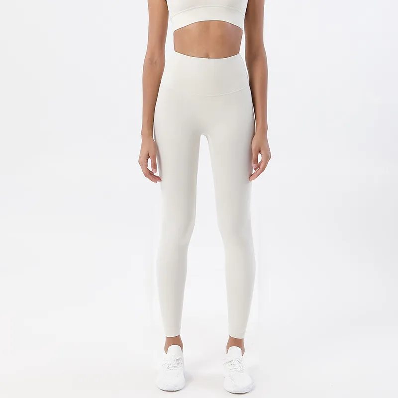 AL0LULU pantalones de Yoga legging con bolsillos mallas de cintura alta mujeres deportes correr entrenamiento Fitness Jogger pan
