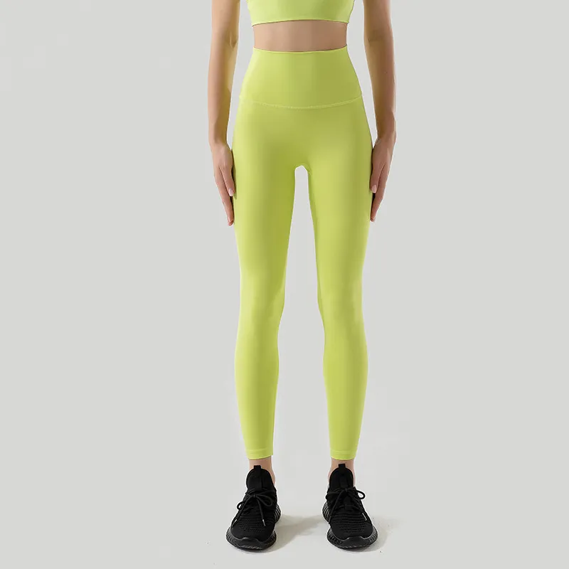 AL0LULU pantalones de Yoga legging con bolsillos mallas de cintura alta mujeres deportes correr entrenamiento Fitness Jogger pan