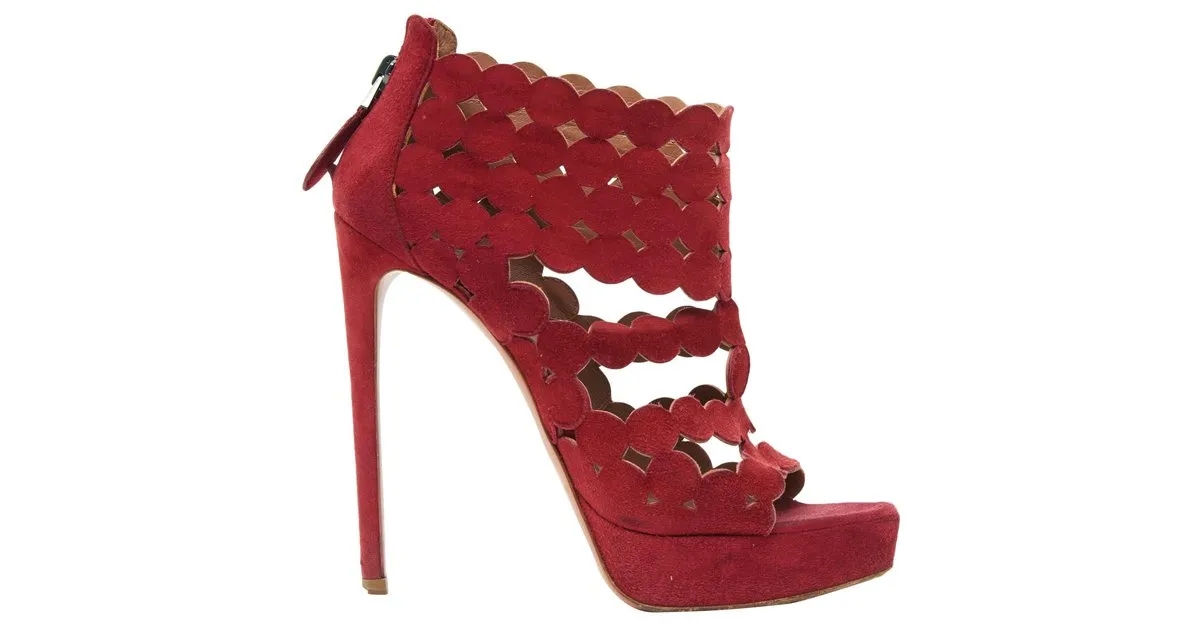 Alaïa LADRILLO SUEDE FR37 Roja 