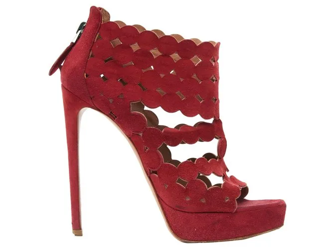 Alaïa LADRILLO SUEDE FR37 Roja 