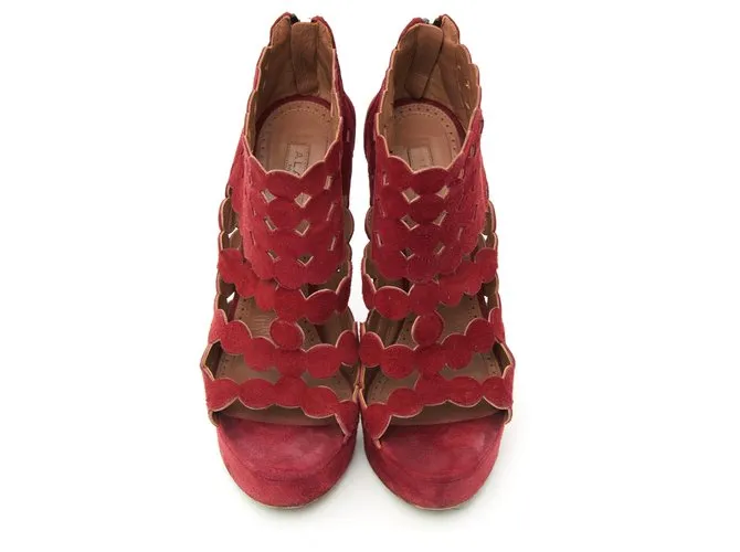 Alaïa LADRILLO SUEDE FR37 Roja 