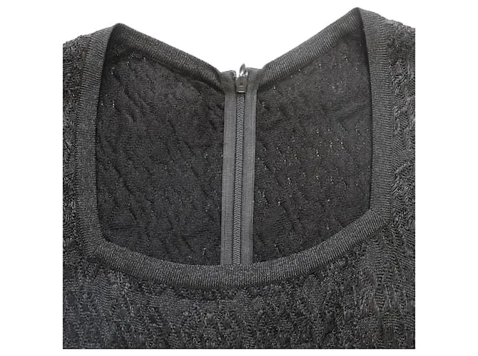 Alaïa VESTIDO AJUSTADO Y CON VUELO ESTRUCTURADO Alaia en viscosa negra Negro 