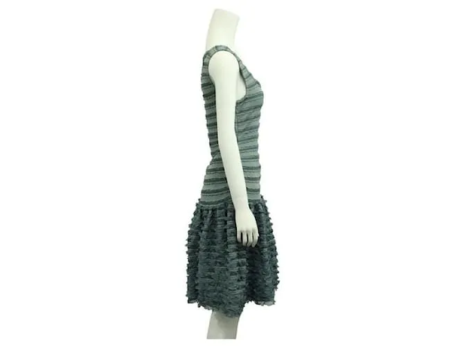 Alaïa Vestido azul entallado y con vuelo de Alaia 