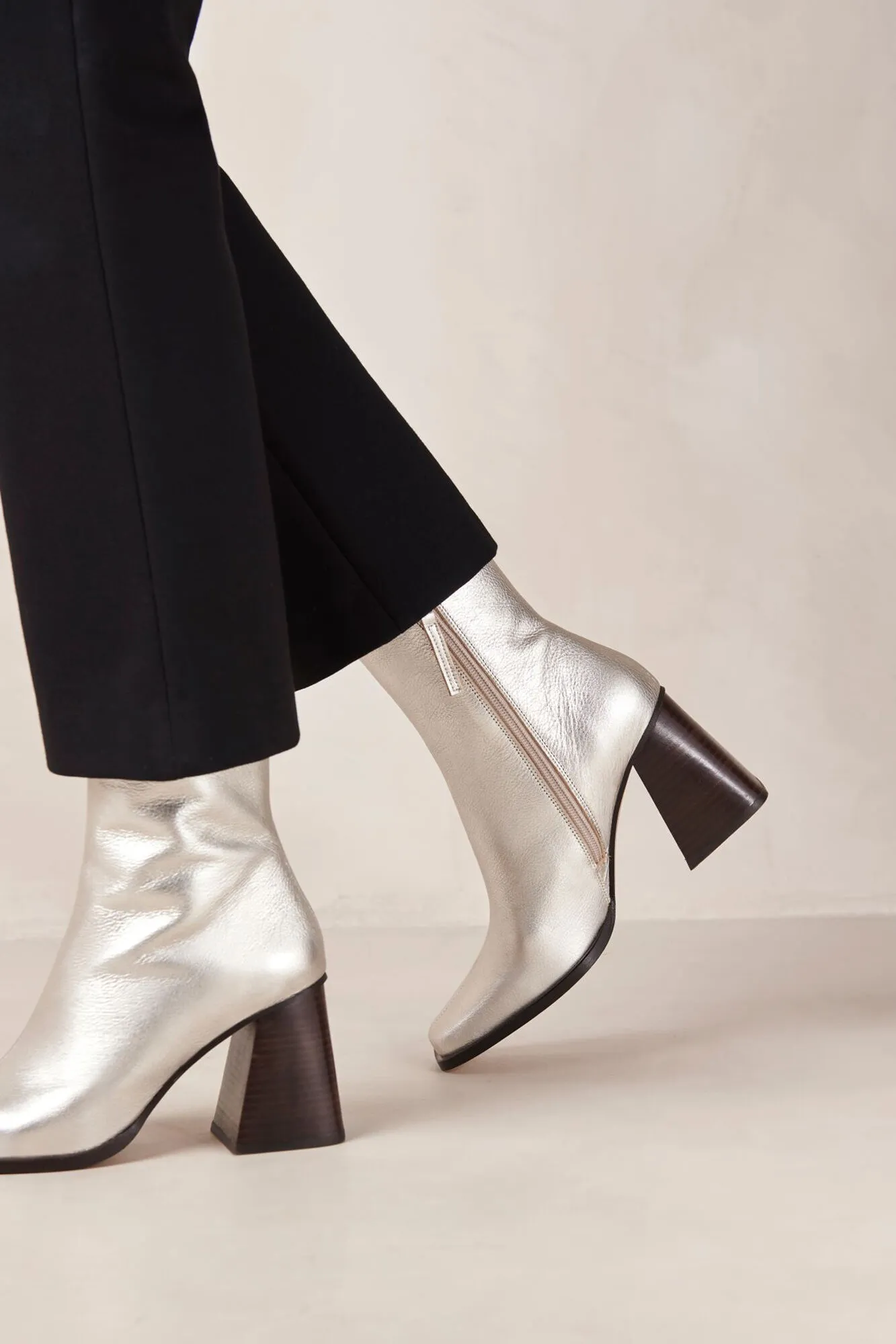 Alohas Botines de cuero plateado South Shimmer