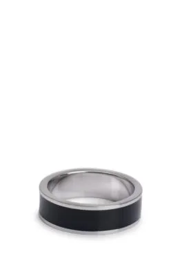 Anillo de acero con aplique de esmalte