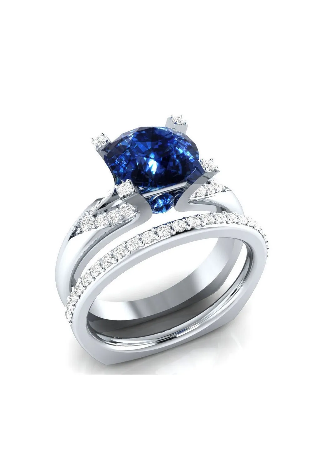 Anillo de zafiro doble