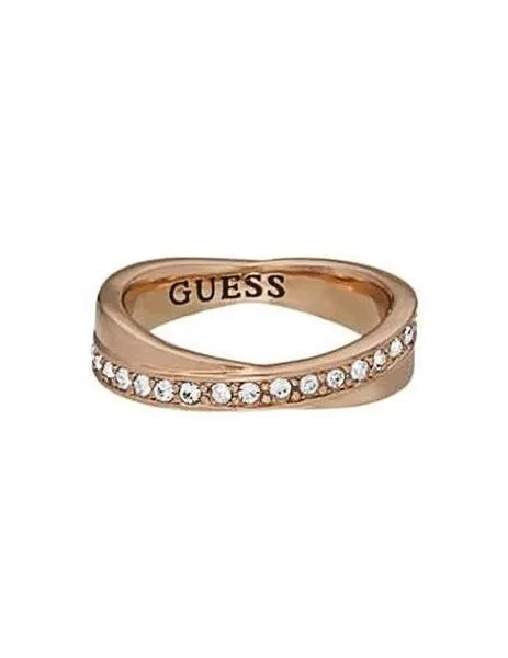 anillo guess cruzado brillante 56