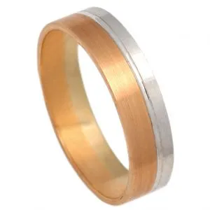 Anillo Oro Bicolor 5 mm.