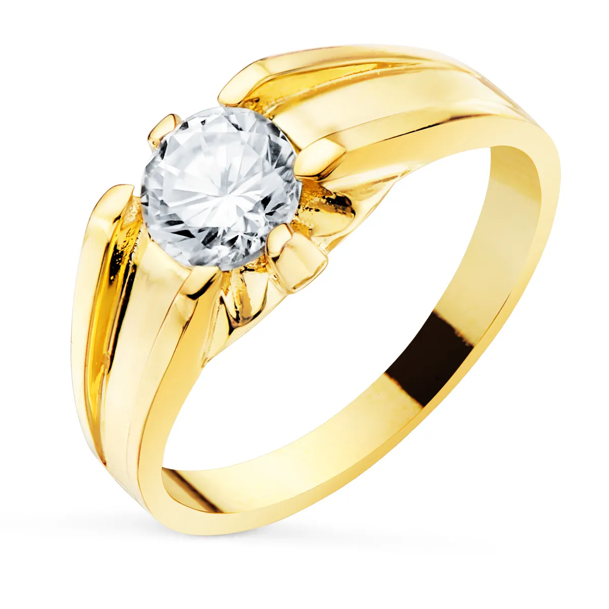 Anillo Oro  Solitario de Hombre