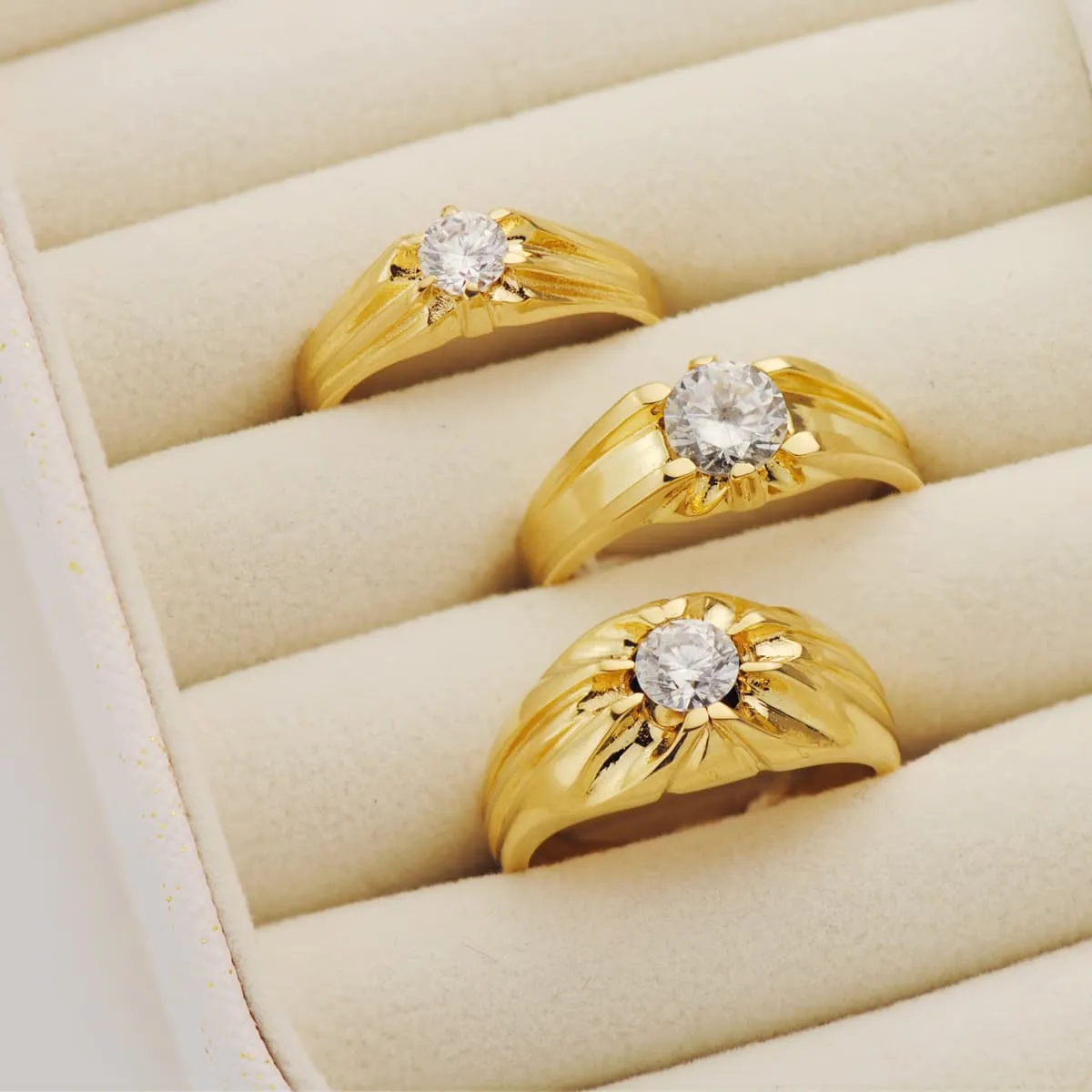 Anillo Oro  Solitario de Hombre