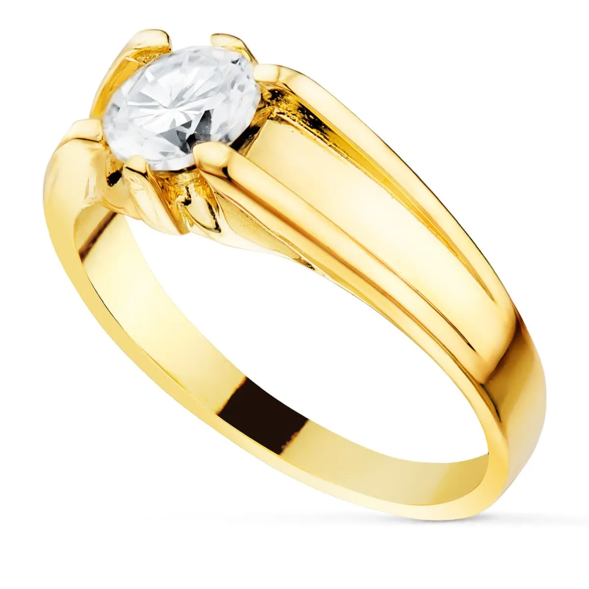 Anillo Oro  Solitario de Hombre