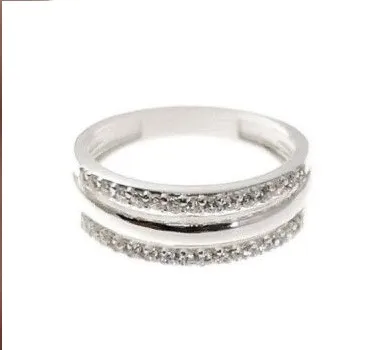 Anillo Plata Bandas Circonitas