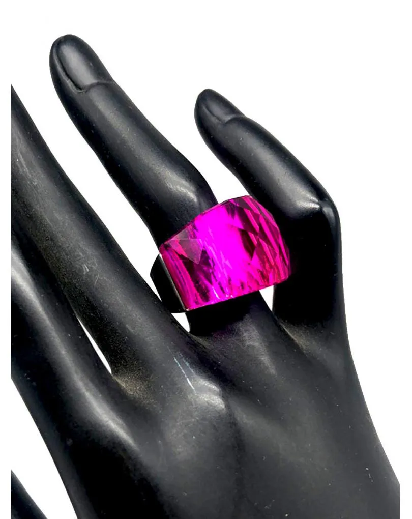 ANILLOS FUCSIAS GRANDES PARA COMPLETAR TU LOOK DE FIESTA