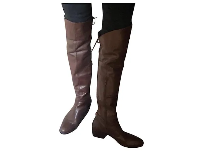 Autre Marque botas altas de becerro Castaño 