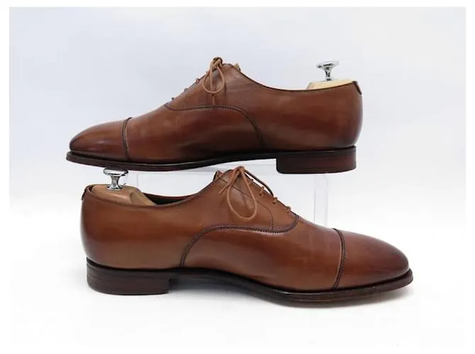 Autre Marque ZAPATOS CROCKETT Y JONES CONNAUGHT RICHELIEU 10mi 44 zapatos de cuero marrón Castaño 