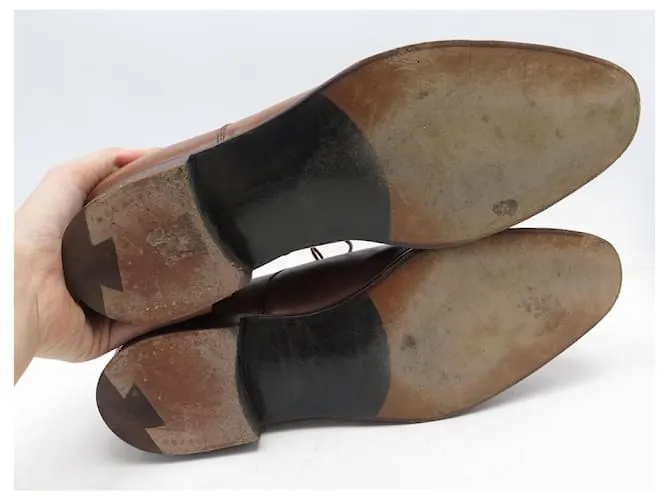Autre Marque ZAPATOS CROCKETT Y JONES CONNAUGHT RICHELIEU 10mi 44 zapatos de cuero marrón Castaño 