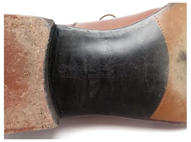 Autre Marque ZAPATOS CROCKETT Y JONES CONNAUGHT RICHELIEU 10mi 44 zapatos de cuero marrón Castaño 