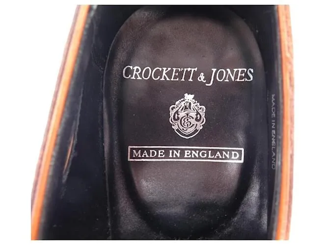 Autre Marque ZAPATOS CROCKETT Y JONES CONNAUGHT RICHELIEU 10mi 44 zapatos de cuero marrón Castaño 