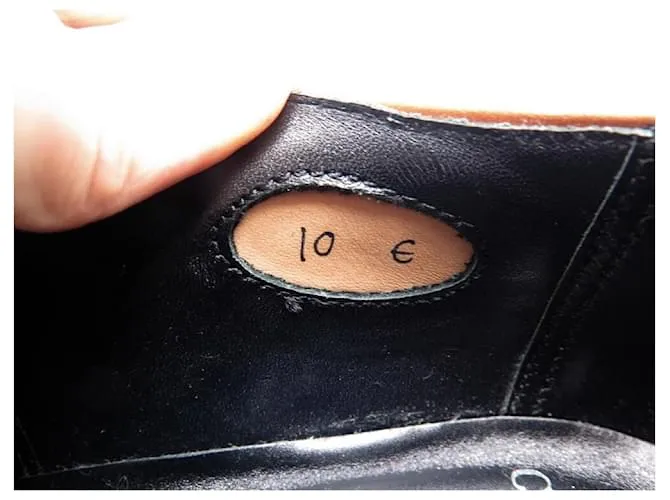 Autre Marque ZAPATOS CROCKETT Y JONES CONNAUGHT RICHELIEU 10mi 44 zapatos de cuero marrón Castaño 