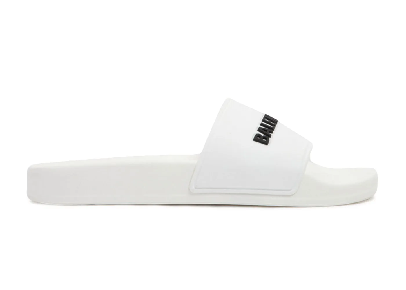 Balenciaga Pool Slides White Black 3D Logo (W)