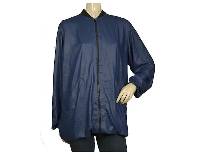 Barbara Bui Azul Poliéster Trench Una Pieza Pull Over Chaqueta tamaño 38 / S 