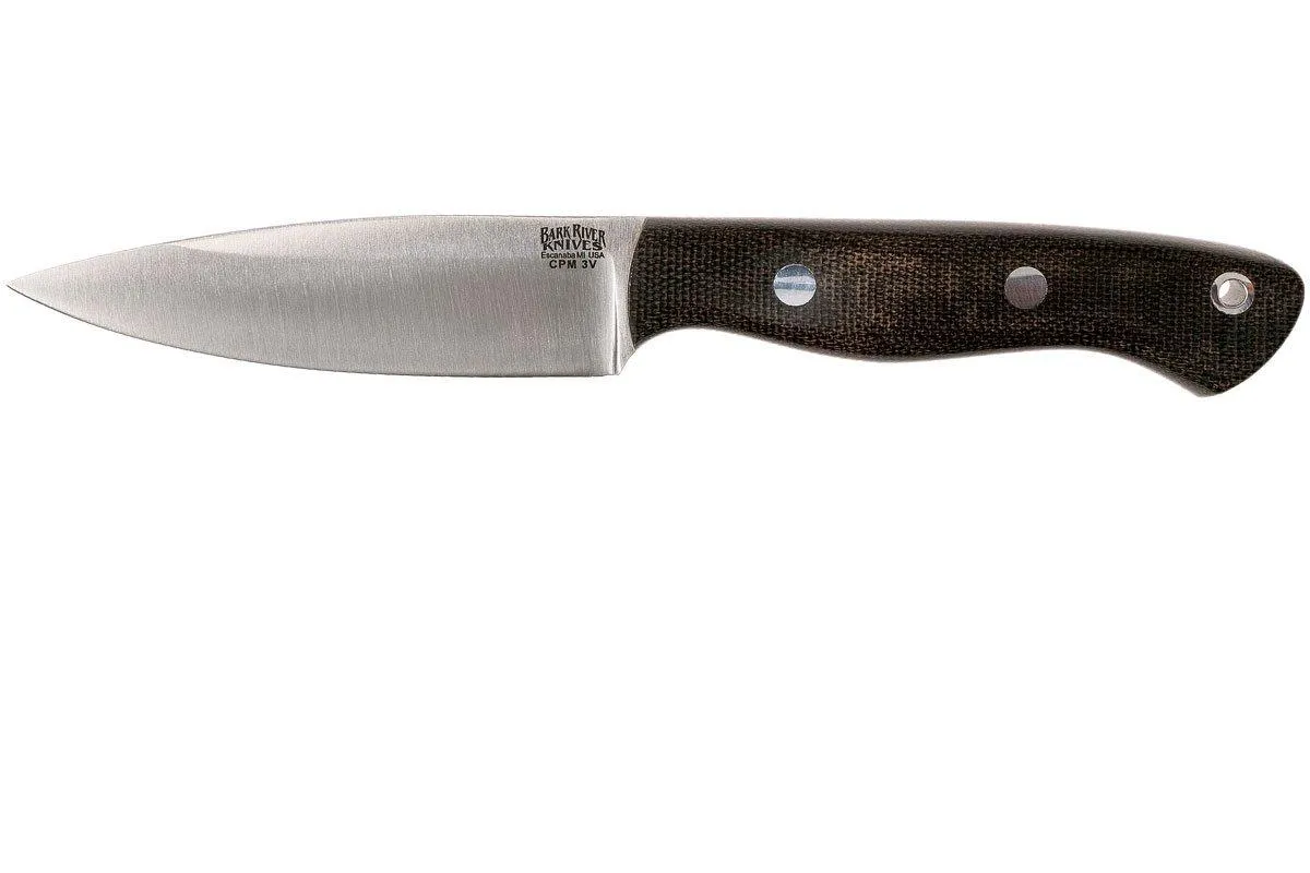 Bark River Mini Aurora CPM 3V, Green Canvas micarta, Red Liner