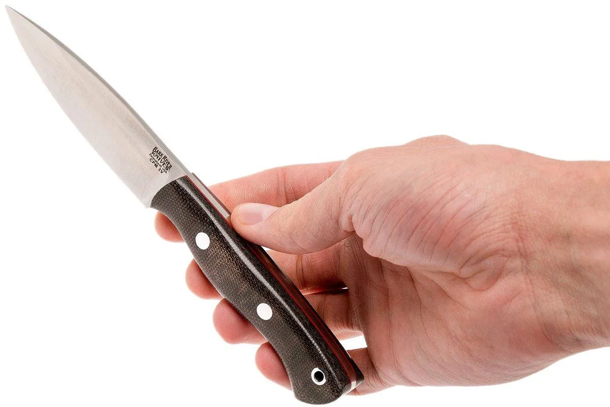 Bark River Mini Aurora CPM 3V, Green Canvas micarta, Red Liner