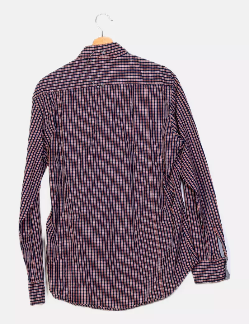 Benetton Camisa cuadros tricolor