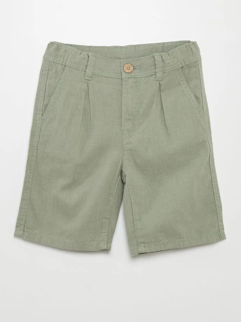 BERMUDAS TIPO CHINO DE LINO  VERDE