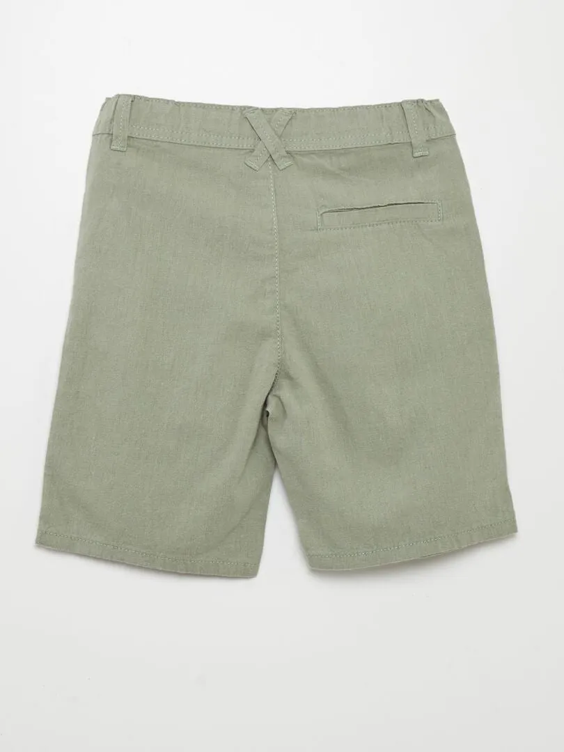 BERMUDAS TIPO CHINO DE LINO  VERDE