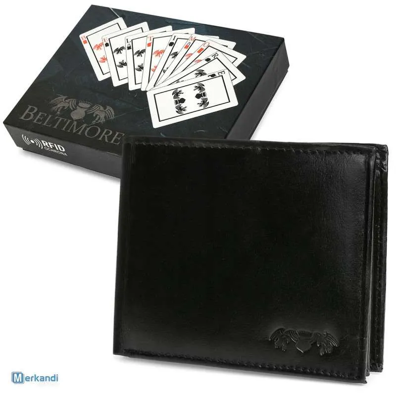 Billeteras de cuero al por mayor | Billetera de cuero genuino Beltimore para hombre