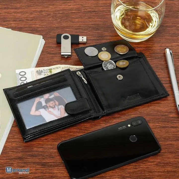Billeteras de cuero al por mayor | Billetera de cuero genuino Beltimore para hombre