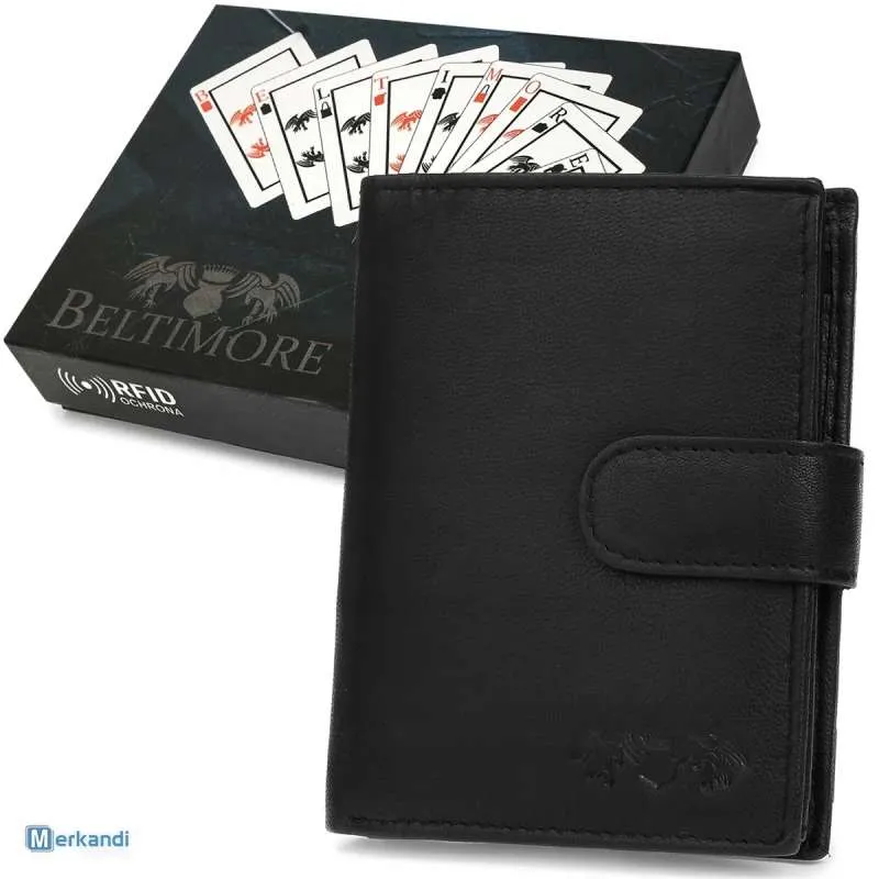 Billeteras de cuero al por mayor | Billetera de cuero genuino para hombre Beltimore