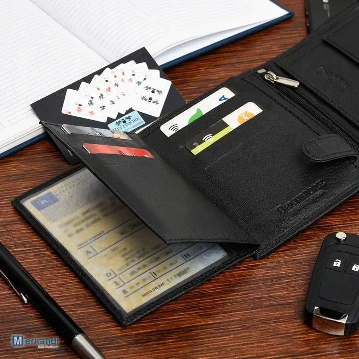 Billeteras de cuero al por mayor | Billetera de cuero genuino para hombre Beltimore