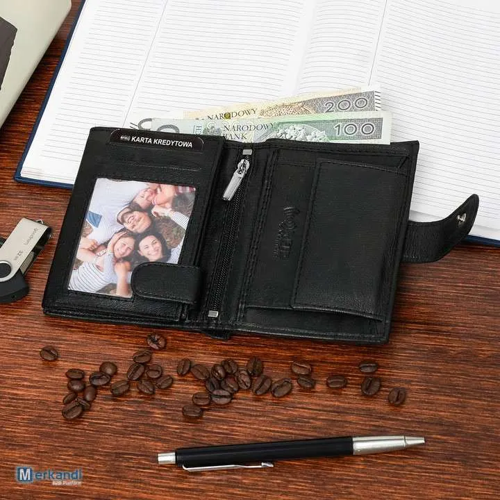 Billeteras de cuero al por mayor | Billetera de cuero genuino para hombre Beltimore