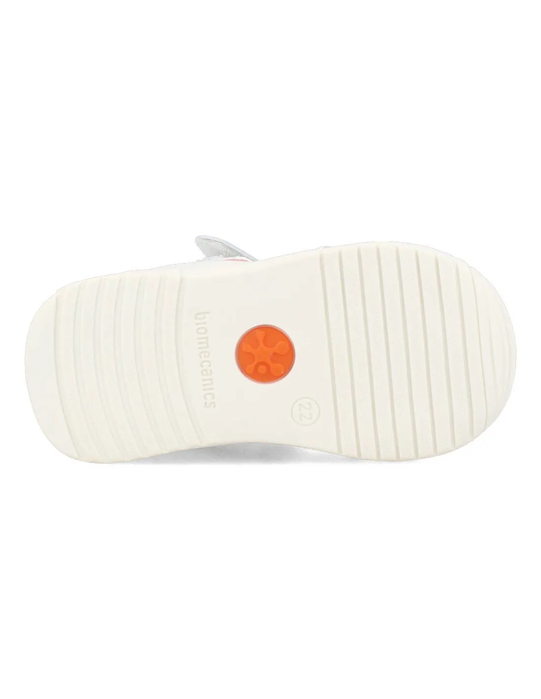 BIOMECANICS  SANDALIA DE PIEL TIRAS CORAZONES BLANCO