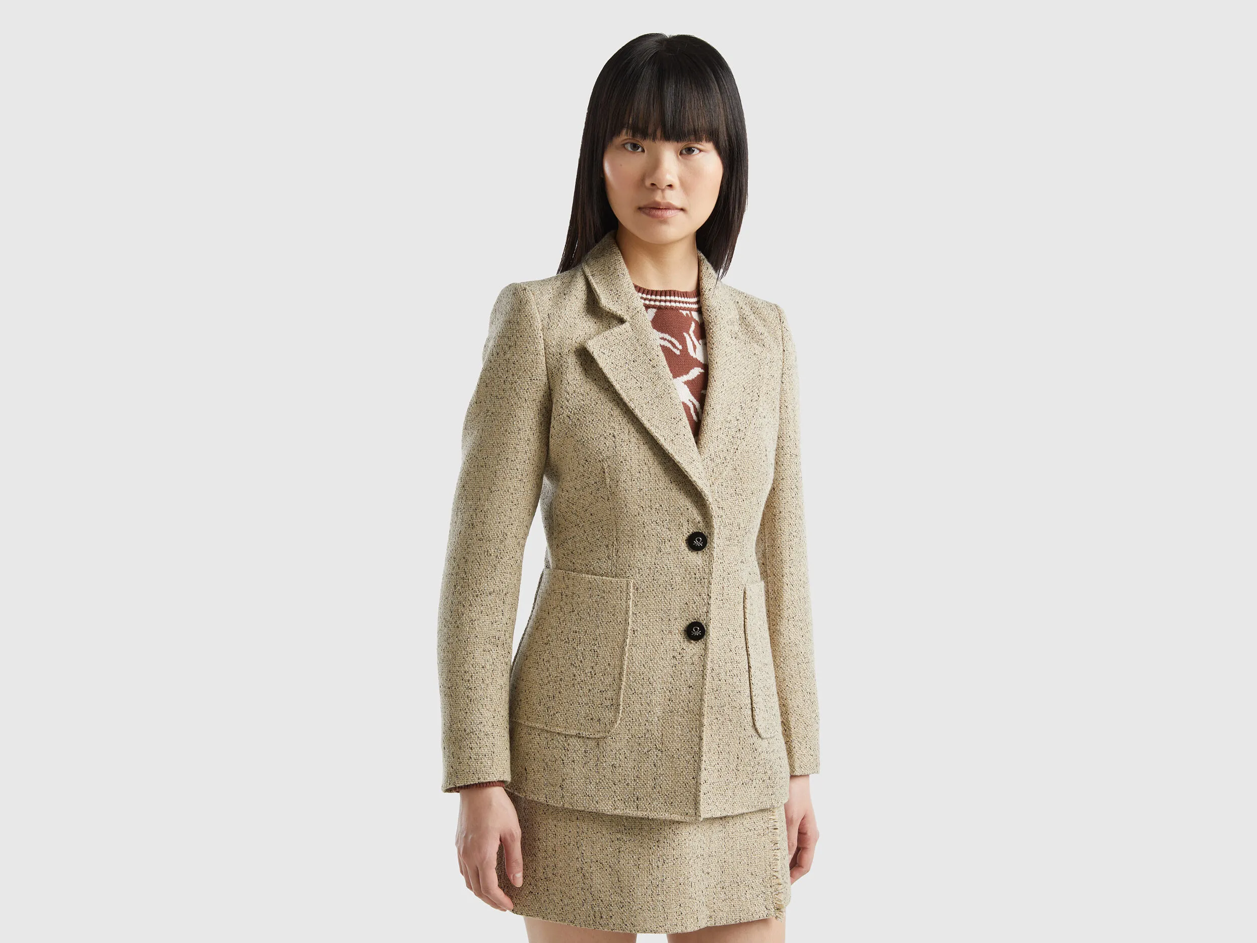 Blazer entallada de tweed