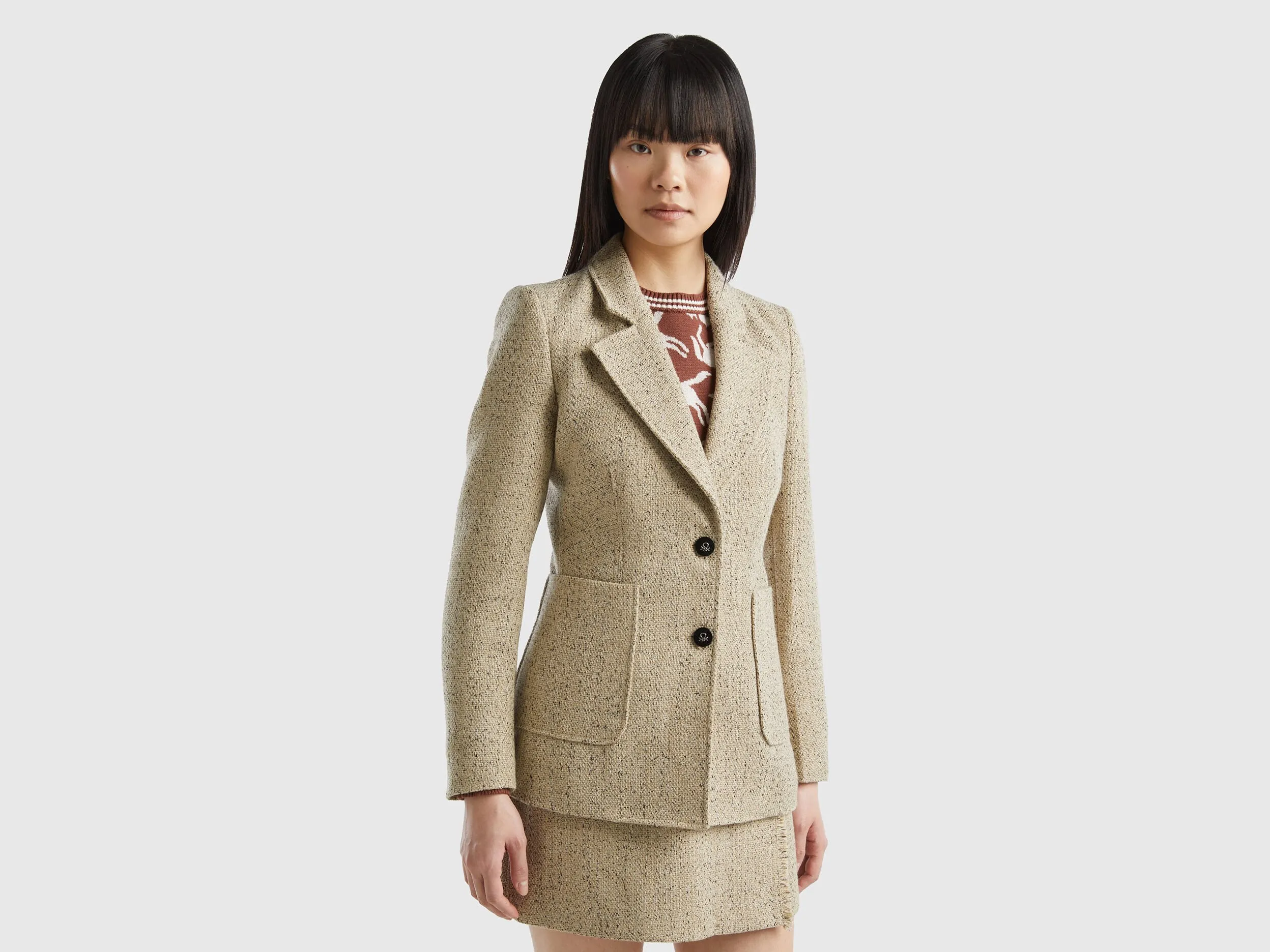 Blazer entallada de tweed