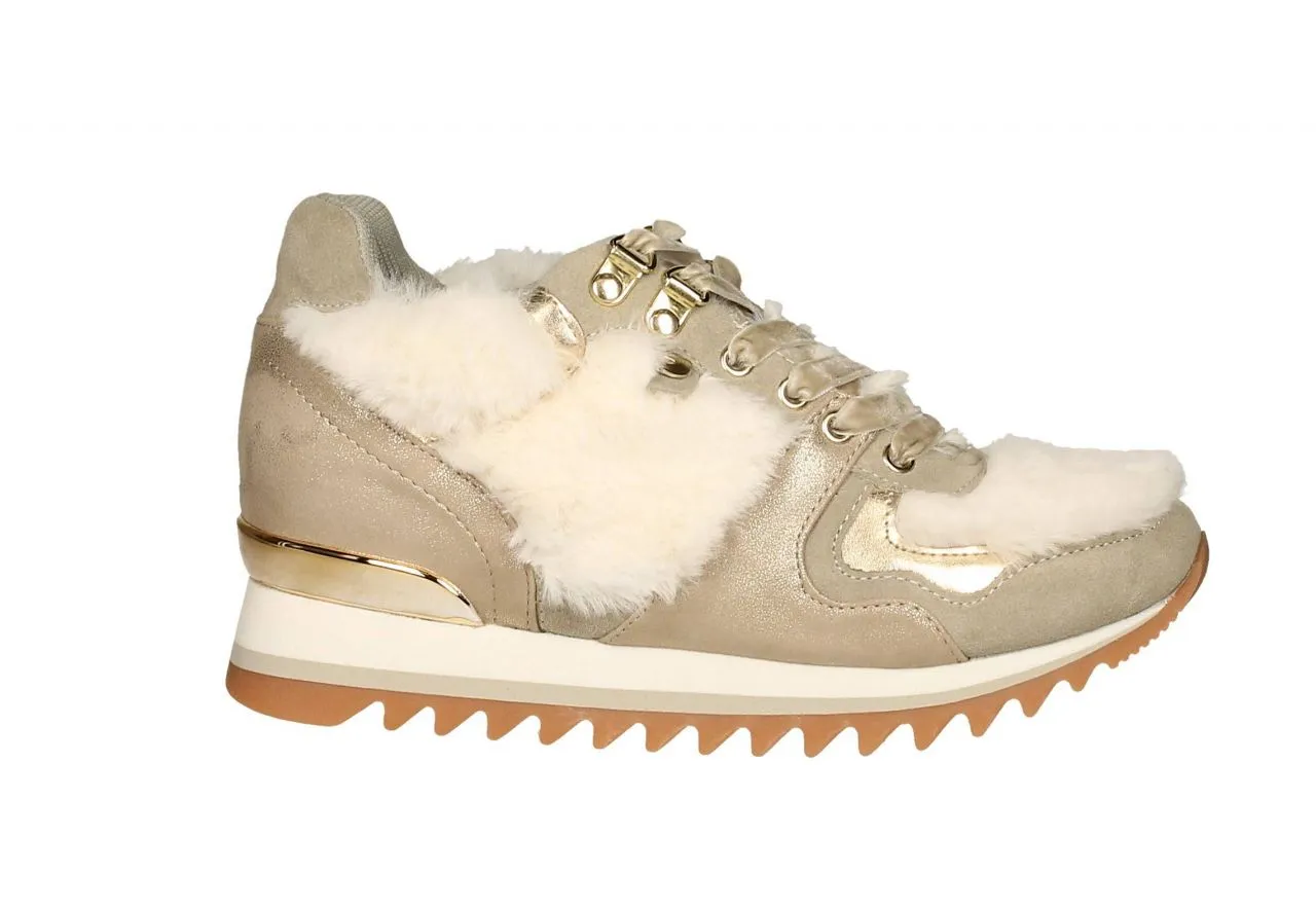 Blucher Nobuck Beig Cordon Seda Pelos Pala y Lados Blanco