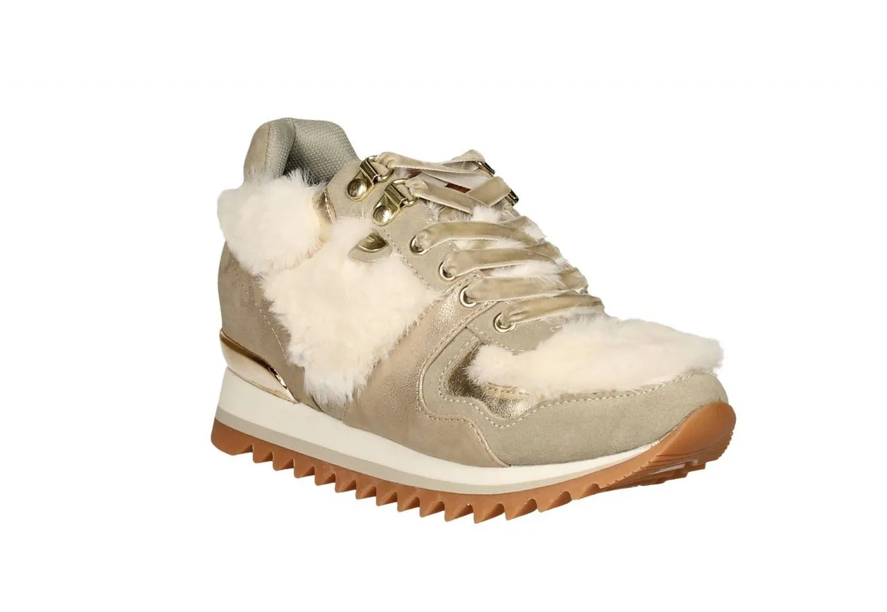 Blucher Nobuck Beig Cordon Seda Pelos Pala y Lados Blanco