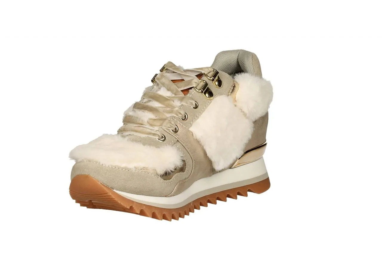 Blucher Nobuck Beig Cordon Seda Pelos Pala y Lados Blanco