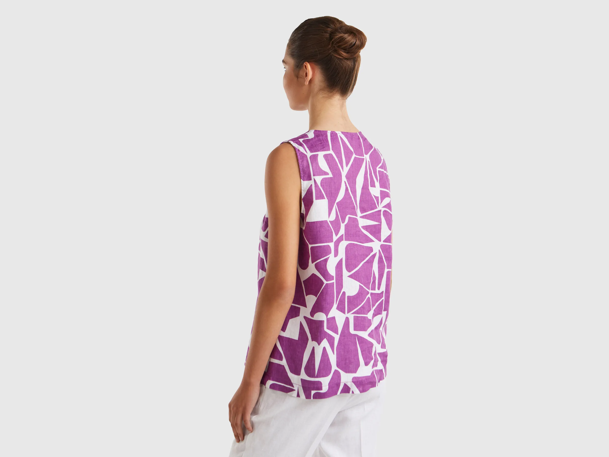 Blusa de lino estampado