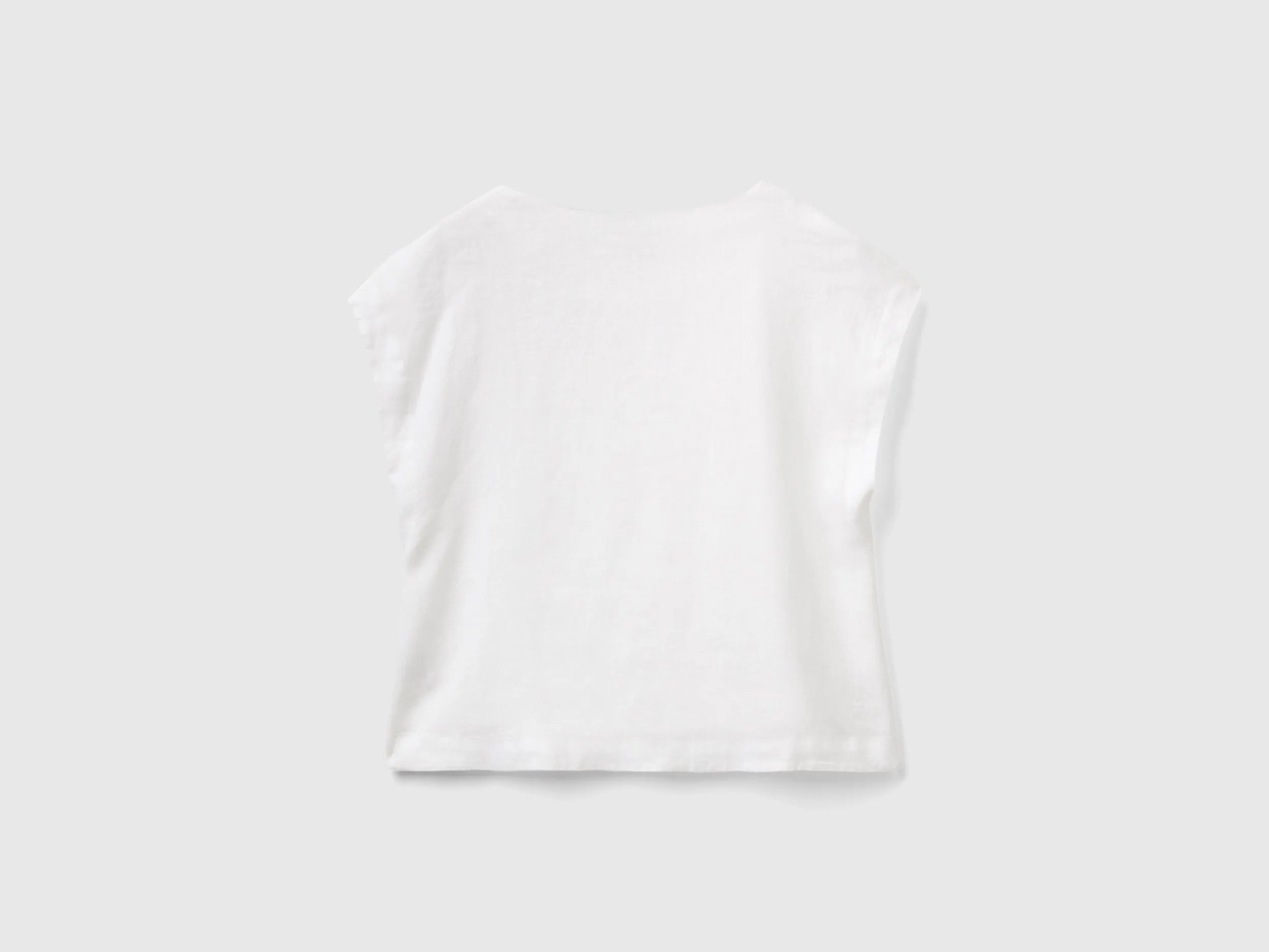 Blusa de lino puro con cuello cuadrado
