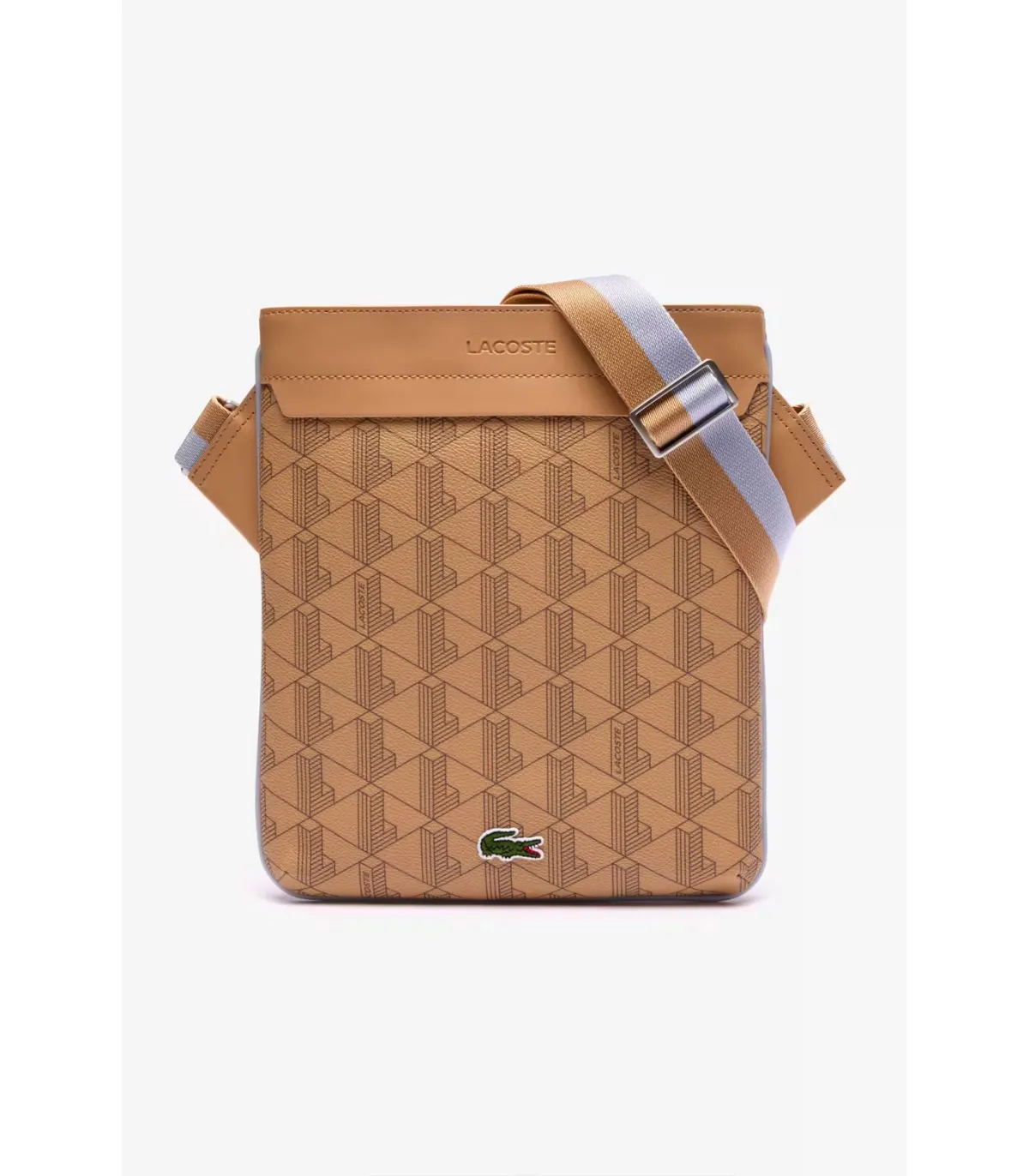 Bolso Lacoste Monograma Estampado Beige