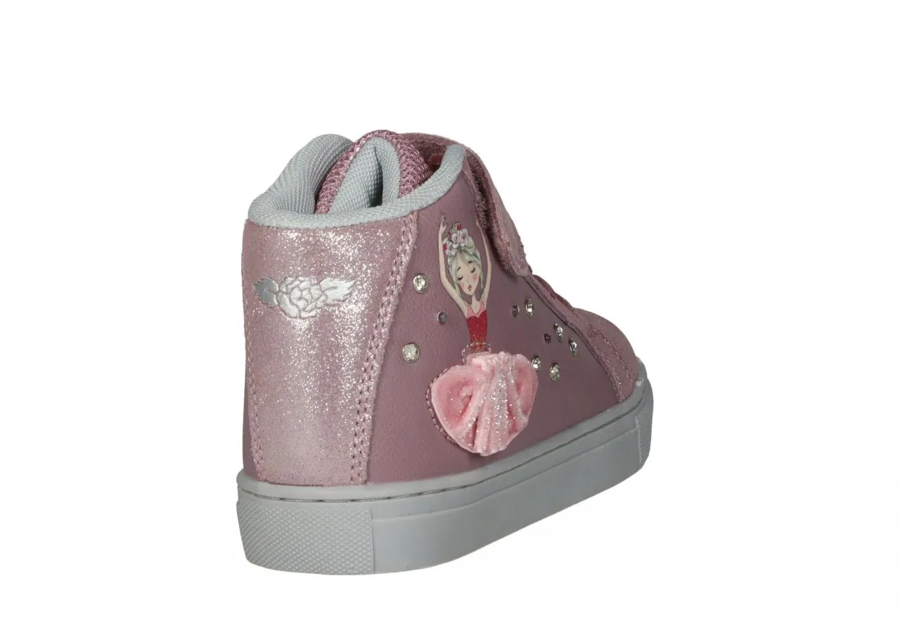 Bota Velcro/cordon Rosa Lateral MuÑeca Vestidos y Luces