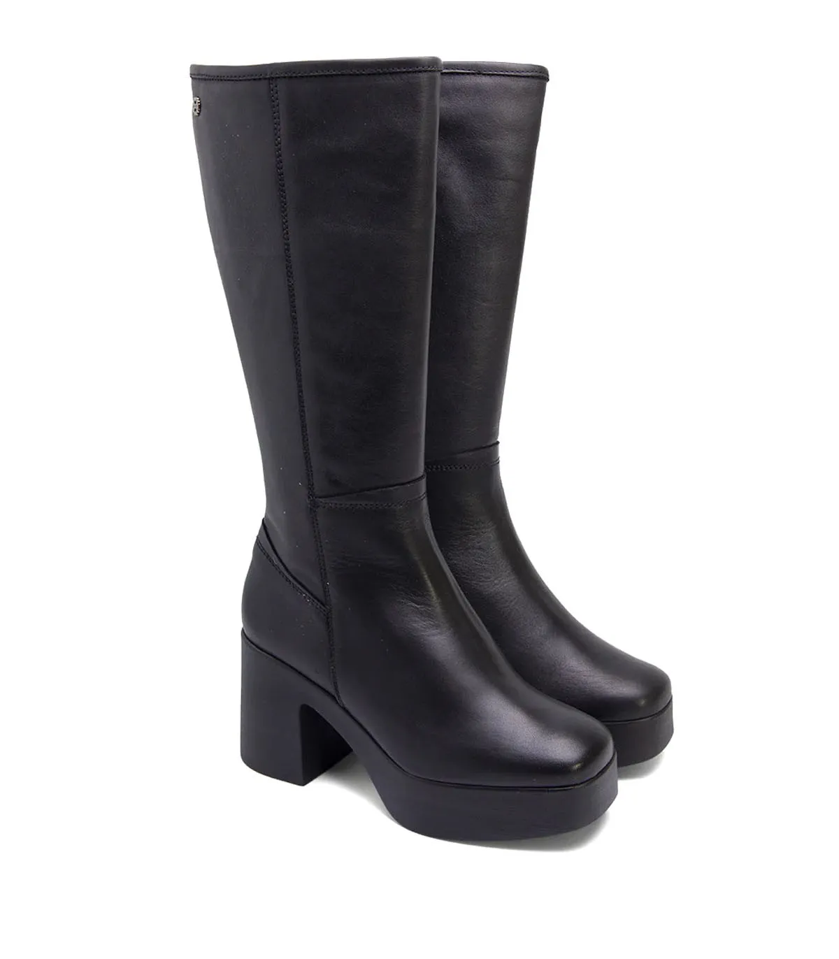 BOTAS ALTAS DE TACÓN CON CREMALLERA PORRONET LEA 4562 NEGRO